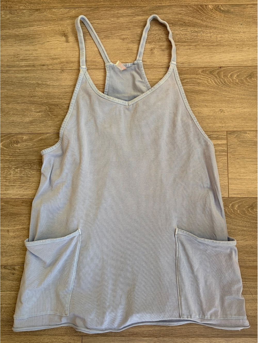 FP Movement Hot Shot Mini Dress — Light Blue/Grey, Size XS